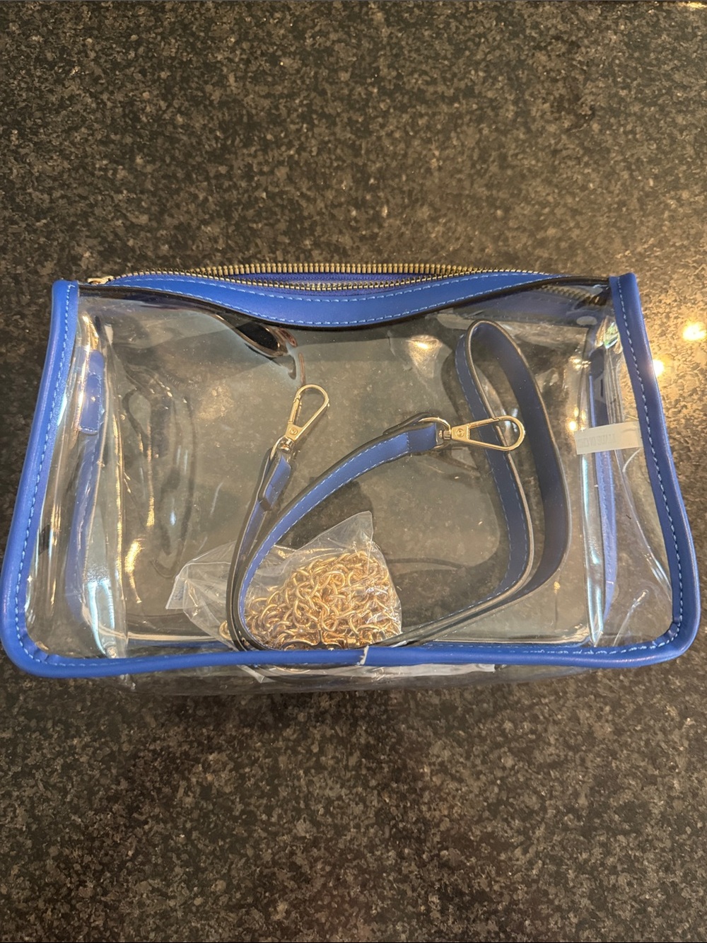 Stadium Clear/Blue trim Purse